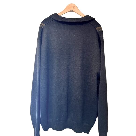 Vintage 90s Men’s Size XLT Cellinni Quarter Zip Wool Blend Blue Sweater - Picture 2 of 3